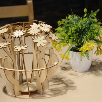 Intra απο ξύλο plywood 3mm-4mm πάχος - Διακόσμηση λουλουδιών από ξύλο Δίασταση 30x30 cm Intraeaxys-6o3y5rq7 - Image 1