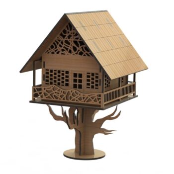 Intra απο ξύλο plywood 3mm-4mm πάχος - Δεντρόσπιτο τρισδιάστατο παζλ Δίασταση 30x30 cm Intraeaxys-eo4q0zw7 - Image 1