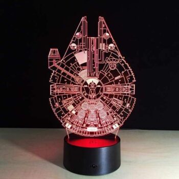 Intra απο ξύλο plywood 3mm-4mm πάχος - Millennium Falcon 3D Illusion Lamp Δίασταση 30x30 cm Intraeaxys-joerew57 - Image 1