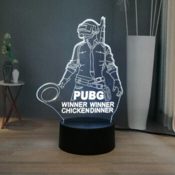 Intra απο ξύλο plywood 3mm-4mm πάχος - PUBG Mobile 3D Illusion Lamp Winner Winner Chicken Dinner Δίασταση 30x30 cm Intraeaxys-joed2w51 - Image 1