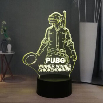Intra απο ξύλο plywood 3mm-4mm πάχος - PUBG Mobile 3D Illusion Lamp Winner Winner Chicken Dinner Δίασταση 30x30 cm Intraeaxys-joed2w51 - Image 3