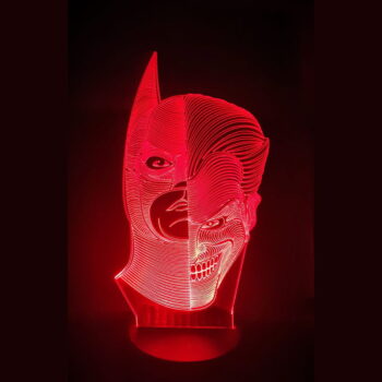 Intra απο ξύλο plywood 3mm-4mm πάχος - Batman Joker 3D Night Light Δίασταση 30x30 cm Intraeaxys-pok3k2d7 - Image 3