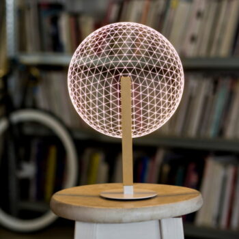 Intra απο ξύλο plywood 3mm-4mm πάχος - Λαμπτήρας οπτικής ψευδαίσθησης φωτός νύχτας Globe Glow Δίασταση 30x30 cm Intraeaxys-m1d60xx7 - Image 4