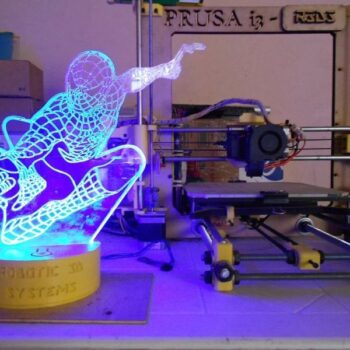 Intra απο ξύλο plywood 3mm-4mm πάχος - Spiderman 3D Illusion Lamp Δίασταση 30x30 cm Intraeaxys-0788dmm7 - Image 1