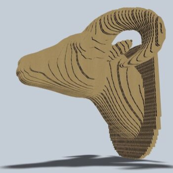 Intra απο ξύλο plywood 3mm-4mm πάχος - Ram Trophy Head Layered Wall Decor 3mm Δίασταση 30x30 cm Intraeaxys-eo0qyng1 - Image 1