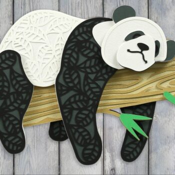 Intra απο ξύλο plywood 3mm-4mm πάχος - Panda που βρίσκεται στον κλάδο δέντρων Δίασταση 30x30 cm Intraeaxys-m1d69gl7 - Image 1