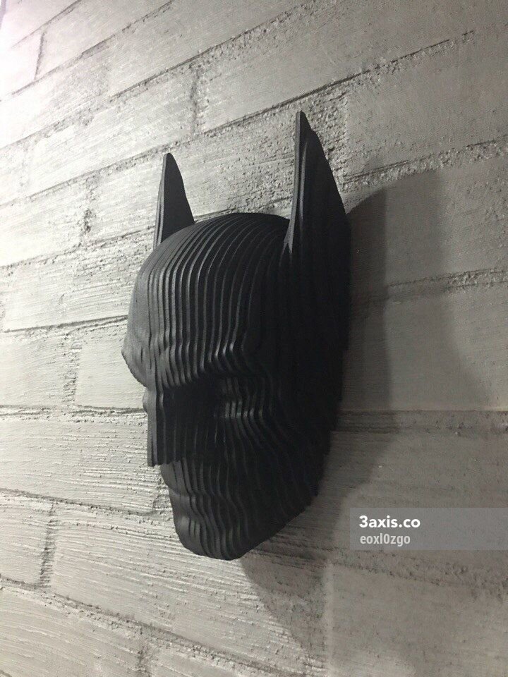 Intra απο ξύλο plywood 3mm-4mm πάχος - Batman Head 3D διακόσμηση τοίχου Δίασταση 30x30 cm Intraeaxys-eoxl0zgo