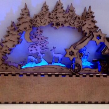 Intra απο ξύλο plywood 3mm-4mm πάχος - Χριστουγεννιάτικο κουτί σκιών Χριστουγεννιάτικα στολίδια Πρωτοχρονιάς Δίασταση 10x10 cm Intraeaxys-91jdnk81 - Image 1