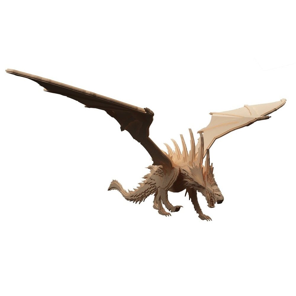 Intra απο ξύλο plywood 3mm-4mm πάχος - European Dragon Wooden Welsh Dragon Δίασταση 30x30 cm Intraeaxys-eo20l567