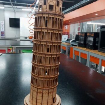 Intra απο ξύλο plywood 3mm-4mm πάχος - Πύργος της Πίζας Δίασταση 30x30 cm Intraeaxys-91jkkp5o - Image 1