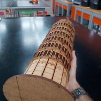 Intra απο ξύλο plywood 3mm-4mm πάχος - Πύργος της Πίζας Δίασταση 30x30 cm Intraeaxys-91jkkp5o - Image 5