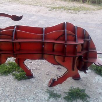 Intra απο ξύλο plywood 3mm-4mm πάχος - Ράφι σε σχήμα ταύρου Δίασταση 30x30 cm Intraeaxys-67wzl5w7 - Image 1