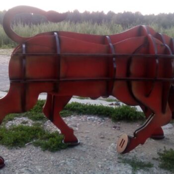 Intra απο ξύλο plywood 3mm-4mm πάχος - Ράφι σε σχήμα ταύρου Δίασταση 30x30 cm Intraeaxys-67wzl5w7 - Image 3