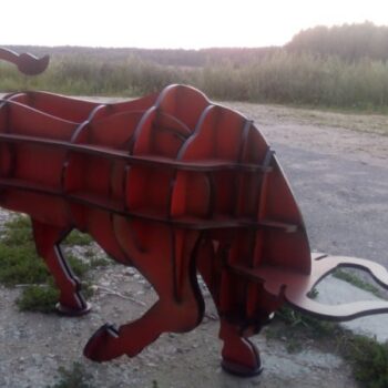 Intra απο ξύλο plywood 3mm-4mm πάχος - Ράφι σε σχήμα ταύρου Δίασταση 30x30 cm Intraeaxys-67wzl5w7 - Image 4