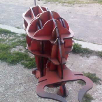 Intra απο ξύλο plywood 3mm-4mm πάχος - Ράφι σε σχήμα ταύρου Δίασταση 30x30 cm Intraeaxys-67wzl5w7 - Image 5