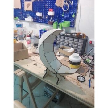 Intra απο ξύλο plywood 3mm-4mm πάχος - Low Poly Moon Δίασταση 30x30 cm Intraeaxys-eo2y0gq1 - Image 1