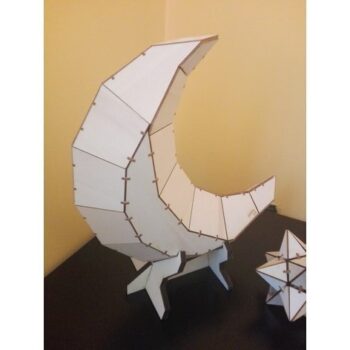 Intra απο ξύλο plywood 3mm-4mm πάχος - Low Poly Moon Δίασταση 30x30 cm Intraeaxys-eo2y0gq1 - Image 4