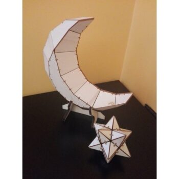 Intra απο ξύλο plywood 3mm-4mm πάχος - Low Poly Moon Δίασταση 30x30 cm Intraeaxys-eo2y0gq1 - Image 5