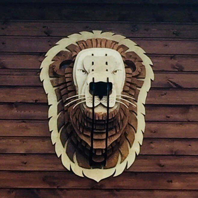 Intra απο ξύλο plywood 3mm-4mm πάχος - Διακόσμηση τοίχου Lion Head Δίασταση 30x30 cm Intraeaxys-ro66d4mo