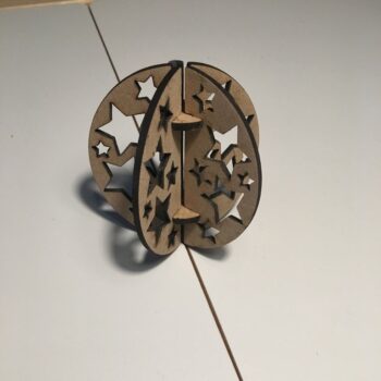 Intra απο ξύλο plywood 3mm-4mm πάχος - Αστέρια στολίδι μπάλα χριστουγεννιάτικο δέντρο Δίασταση 10x10 cm Intraeaxys-eox89841 - Image 3