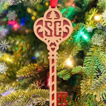 Intra απο ξύλο plywood 3mm-4mm πάχος - Διακόσμηση χριστουγεννιάτικου δέντρου Santa Key Δίασταση 30x30 cm Intraeaxys-lopq4267 - Image 1