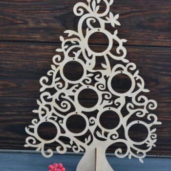 Intra απο ξύλο plywood 3mm-4mm πάχος - Ξύλινο διακοσμητικό χριστουγεννιάτικο δέντρο Δίασταση 30x30 cm Intraeaxys-ro6y0rm7 - Image 3