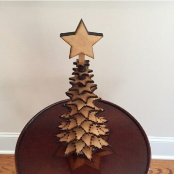 Intra απο ξύλο plywood 3mm-4mm πάχος - Μίνι επιτραπέζιο χριστουγεννιάτικο δέντρο Δίασταση 30x30 cm Intraeaxys-078y5njo - Image 1