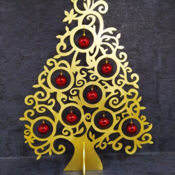 Intra απο ξύλο plywood 3mm-4mm πάχος - Χριστουγεννιάτικο Στολίδι Δέντρο Μοναδική Χριστουγεννιάτικη διακόσμηση Δίασταση 10x10 cm Intraeaxys-zo9yz4y7 - Image 1