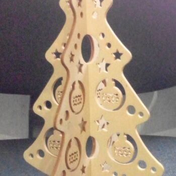 Intra απο ξύλο plywood 3mm-4mm πάχος - Χριστουγεννιάτικο δέντρο από ξύλο ψαροκόκκαλο Δίασταση 30x30 cm Intraeaxys-51rrpm31 - Image 1