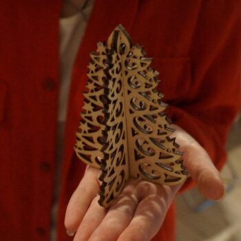 Intra απο ξύλο plywood 3mm-4mm πάχος - Χριστουγεννιάτικο δέντρο Πρωτοχρονιά Δίασταση 30x30 cm Intraeaxys-p7yme257 - Image 3