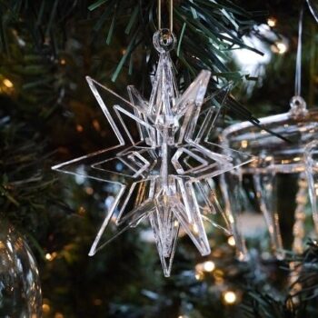 Intra απο ξύλο plywood 3mm-4mm πάχος - Στολίδι χριστουγεννιάτικου δέντρου με νιφάδα χιονιού Δίασταση 10x10 cm Intraeaxys-p7yme357 - Image 1