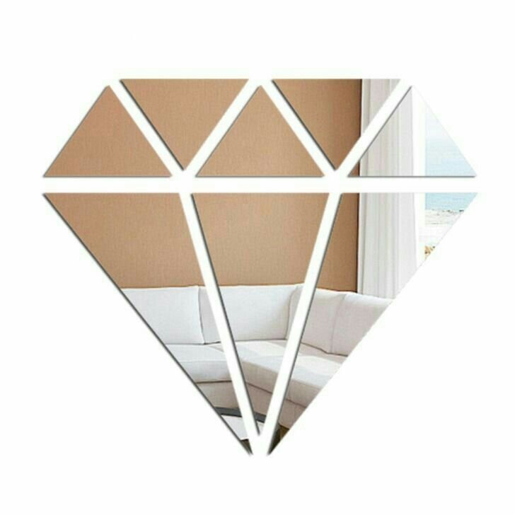 Intra απο ξύλο plywood 3mm-4mm πάχος - Διακόσμηση τοίχου με ακρυλικό καθρέφτη σε σχήμα διαμαντιού Δίασταση 20x20 cm Intraeaxys-voq3dxd7