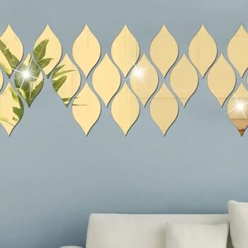 Intra απο ξύλο plywood 3mm-4mm πάχος - Ακρυλικά αυτοκόλλητα τοίχου καθρέφτη Vintage Οβάλ Σχέδιο με σταγόνες νερού Δίασταση 20x20 cm Intraeaxys-67wezgm7 - Image 1