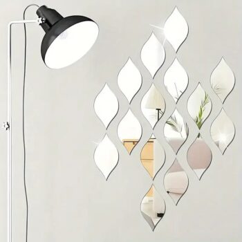 Intra απο ξύλο plywood 3mm-4mm πάχος - Ακρυλικά αυτοκόλλητα τοίχου καθρέφτη Vintage Οβάλ Σχέδιο με σταγόνες νερού Δίασταση 20x20 cm Intraeaxys-67wezgm7 - Image 3