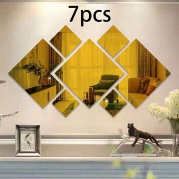 Intra απο ξύλο plywood 3mm-4mm πάχος - Δημιουργικό τετράγωνο σχήμα καθρέφτη Διακόσμηση τοίχου Καθρέφτης Ακρυλικός Δίασταση 20x20 cm Intraeaxys-6o3n8wr1 - Image 3