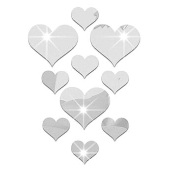 Intra απο ξύλο plywood 3mm-4mm πάχος - Ακρυλικά αυτοκόλλητα τοίχου καθρέφτη σε σχήμα καρδιάς Δίασταση 20x20 cm Intraeaxys-ro66d93o - Image 5