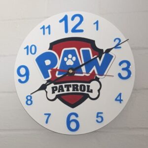 Intra απο ξύλο plywood 3mm-4mm πάχος - Ρολόι τοίχου Paw Patrol Δίασταση 20x20 cm Intraeaxys-p7ymny67