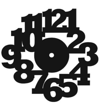 Intra απο ξύλο plywood 3mm-4mm πάχος - Ρολόι τοίχου με μεγάλους έντονους αριθμούς Δίασταση 20x20 cm Intraeaxys-qommyjpo - Image 1