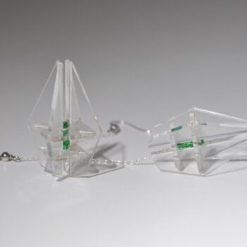 Intra απο ξύλο plywood 3mm-4mm πάχος - Κρυστάλλινα σκουλαρίκια Δίασταση 3x3 cm Intraeaxys-51r8qk37 - Image 3