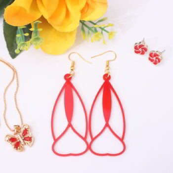 Intra απο ξύλο plywood 3mm-4mm πάχος - Ακρυλικά κοσμήματα σταγόνα σκουλαρίκια Δίασταση 3x3 cm Intraeaxys-joedm2d1 - Image 2