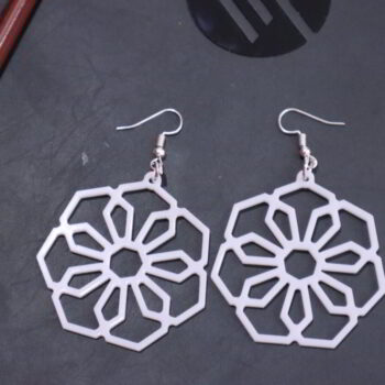 Intra απο ξύλο plywood 3mm-4mm πάχος - Γυναικεία ακρυλικά σκουλαρίκια Δίασταση 3x3 cm Intraeaxys-m1d6mx37 - Image 6