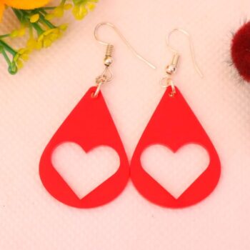 Intra απο ξύλο plywood 3mm-4mm πάχος - Σκουλαρίκια Teardrop Heart Dangle Δίασταση 3x3 cm Intraeaxys-qomm9x5o - Image 6