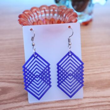 Intra απο ξύλο plywood 3mm-4mm πάχος - Σκουλαρίκια με γεωμετρικό σχέδιο Δίασταση 3x3 cm Intraeaxys-joed98n1 - Image 6