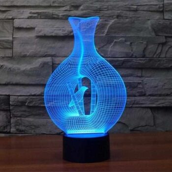 Intra απο ξύλο plywood 3mm-4mm πάχος - Βάζο 3D Led Night Light Δίασταση 20x20 cm Intraeaxys-r1z2nem1 - Image 1