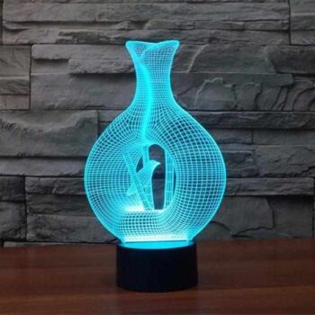 Intra απο ξύλο plywood 3mm-4mm πάχος - Βάζο 3D Led Night Light Δίασταση 20x20 cm Intraeaxys-r1z2nem1 - Image 4