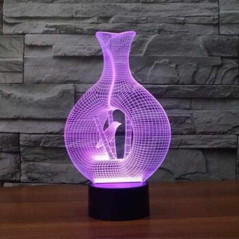 Intra απο ξύλο plywood 3mm-4mm πάχος - Βάζο 3D Led Night Light Δίασταση 20x20 cm Intraeaxys-r1z2nem1 - Image 5