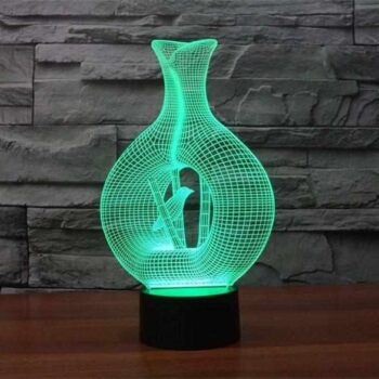 Intra απο ξύλο plywood 3mm-4mm πάχος - Βάζο 3D Led Night Light Δίασταση 20x20 cm Intraeaxys-r1z2nem1 - Image 7