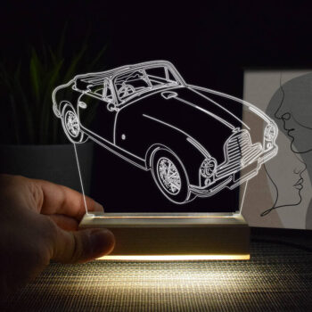 Intra απο ξύλο plywood 3mm-4mm πάχος - Aston Martin 3D Night Light Δίασταση 20x20 cm Intraeaxys-eo0qd951 - Image 3