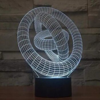Intra απο ξύλο plywood 3mm-4mm πάχος - 3D Ring Night Light Illusion Lamp Δίασταση 20x20 cm Intraeaxys-67wlgnw1 - Image 1