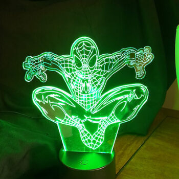 Intra απο ξύλο plywood 3mm-4mm πάχος - Spiderman 3D Illusion Lamp Δίασταση 20x20 cm Intraeaxys-m1d6zne7 - Image 1